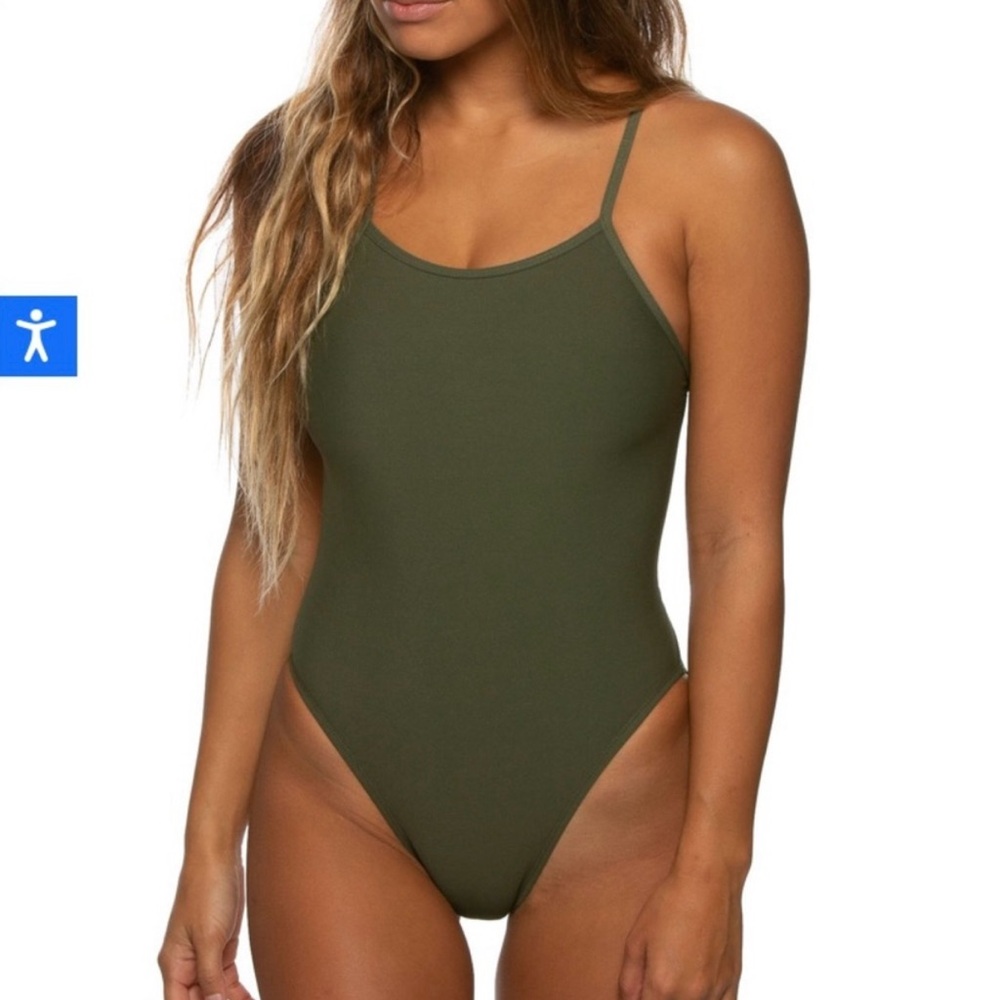 JOLYN-Olive Green Women's One-Piece Swimsuit Size